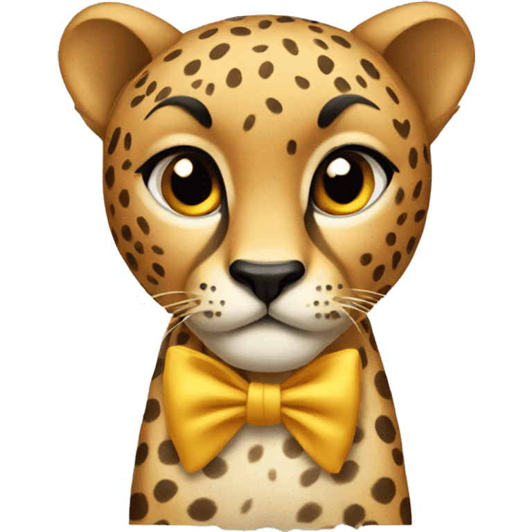 Cheetah wearing a bow  emoji