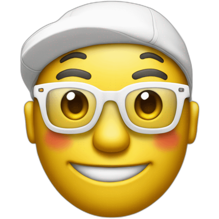 Bonhomme avec des lunettes swag et un sourire en coin emoji