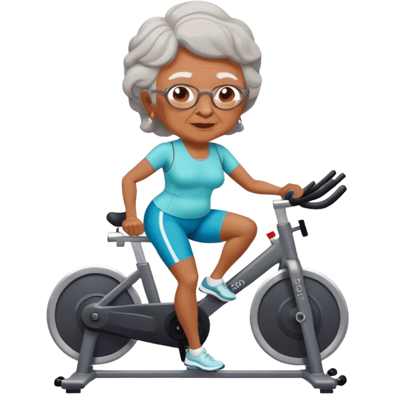 Grandma in spin class emoji