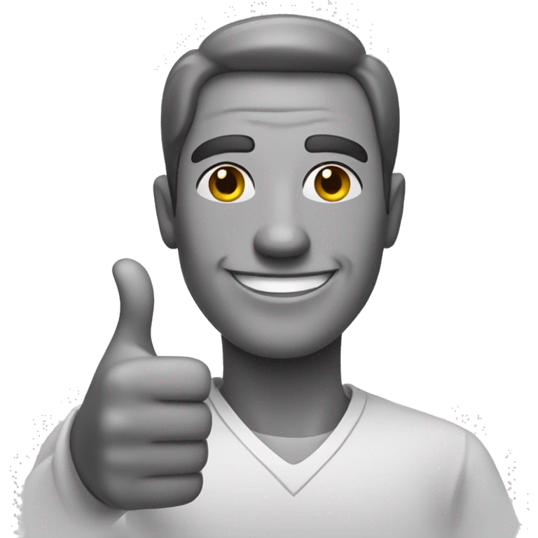 monochrome portrait of a man with thumbs up  emoji