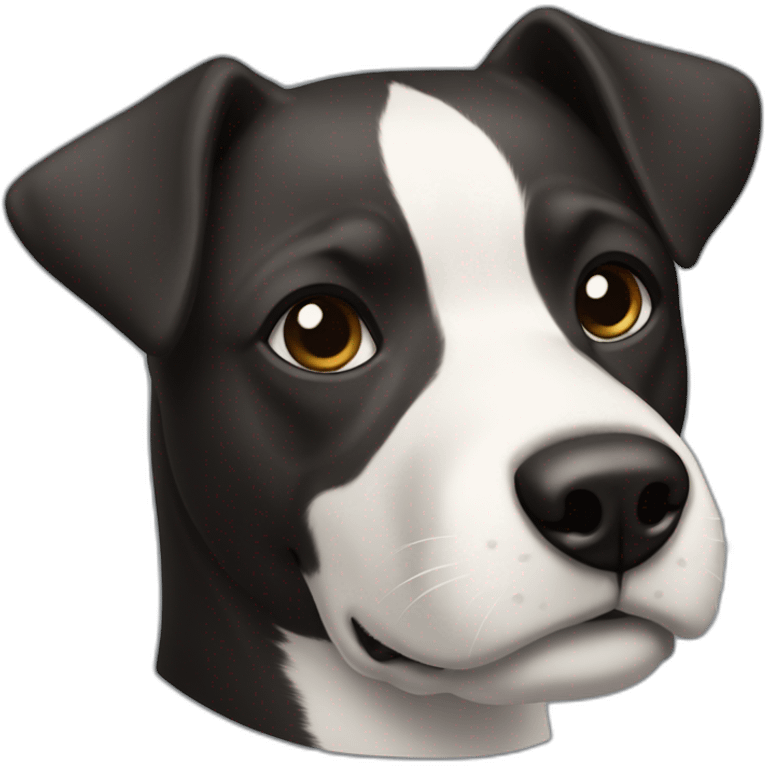 dog, short-hair, black, white-chest, white-stripe-down-face, black-snout, mcnab emoji