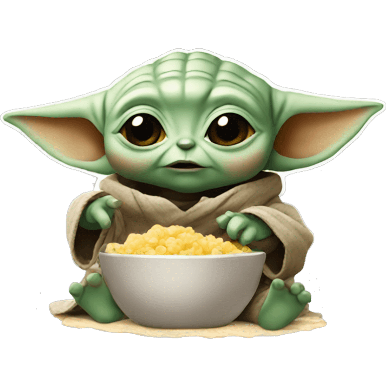 Baby yoda eating emoji