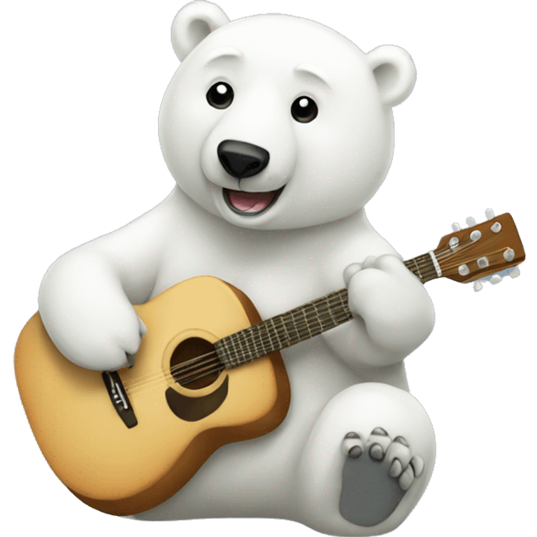 polar bear with guitar emoji