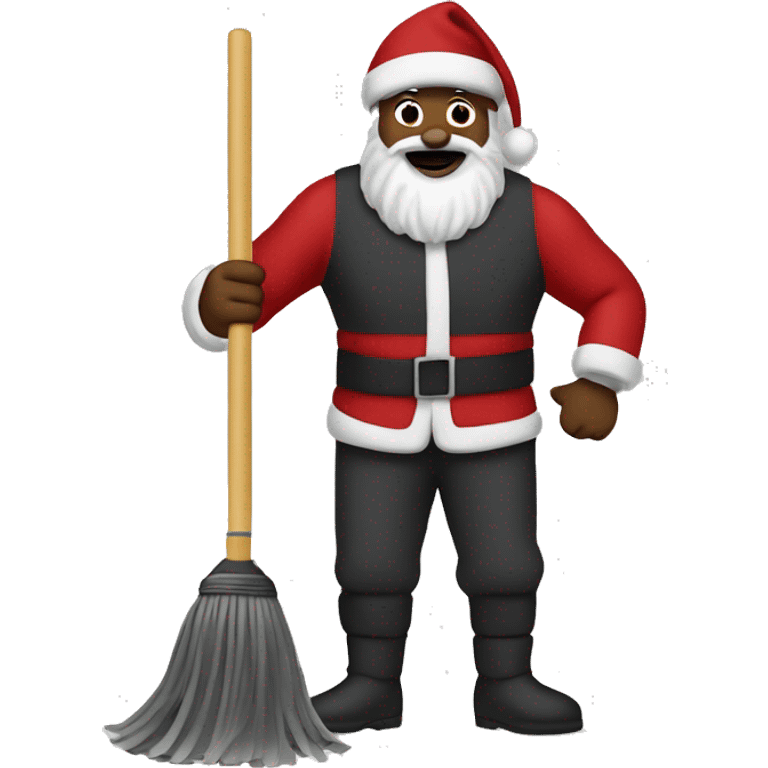 Create a black Santa mopping  emoji