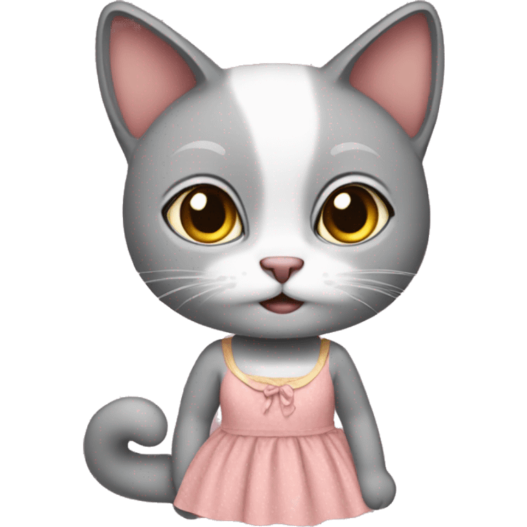 Cat wearing a dress emoji