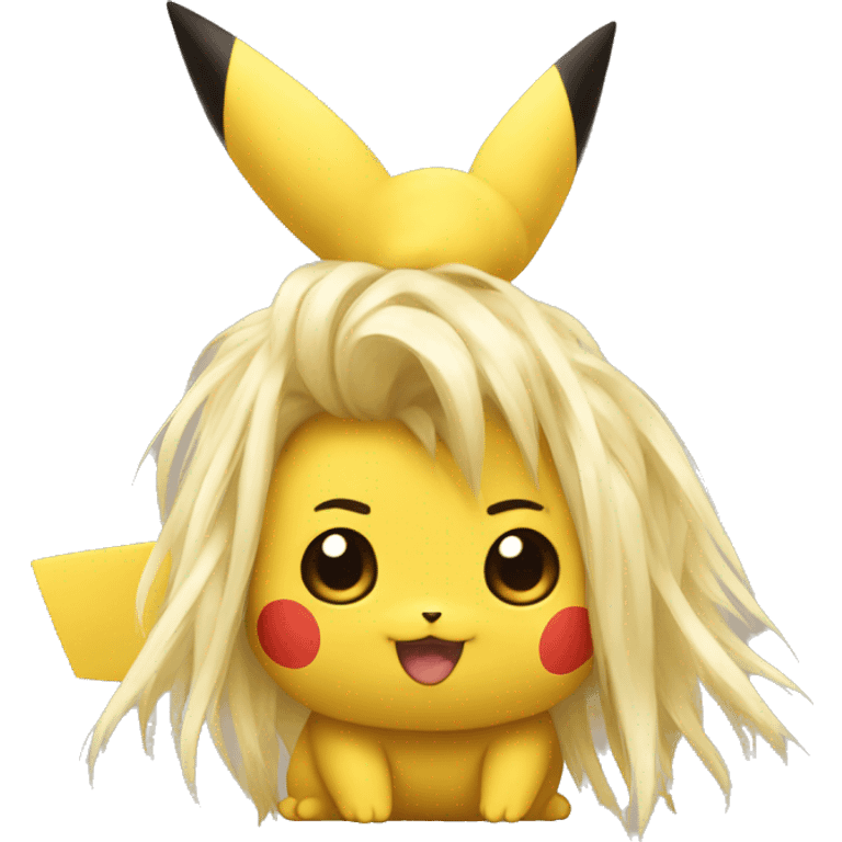 pikachu with withe long hair  emoji