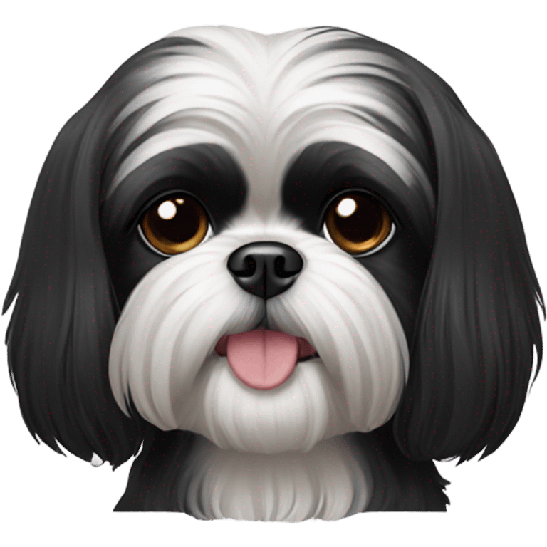 A black Shih Tzu dog emoji