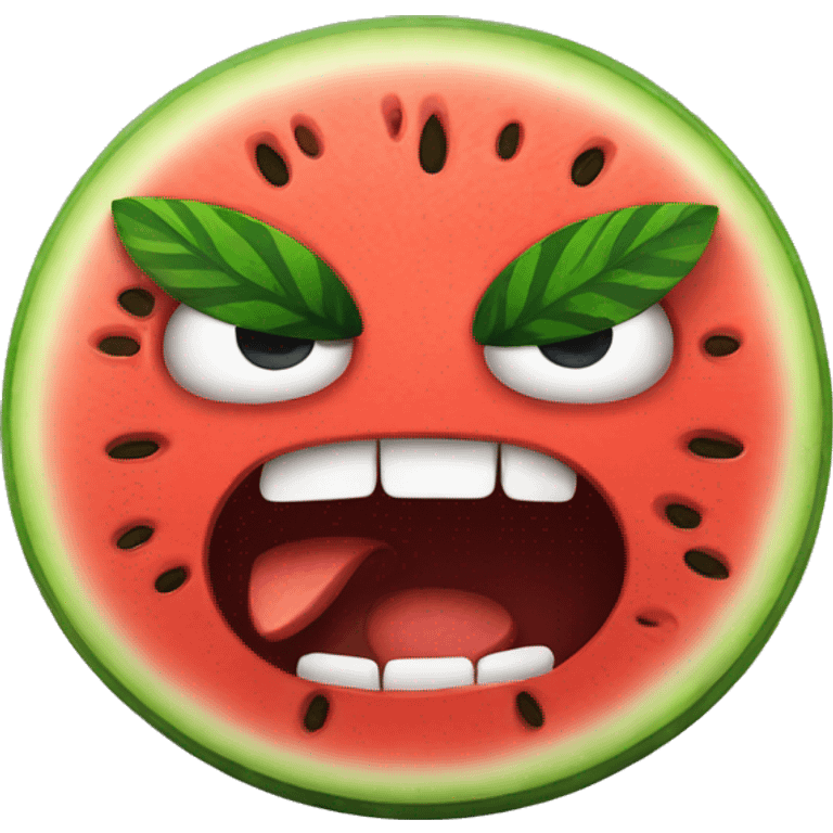 Angry watermelon emoji