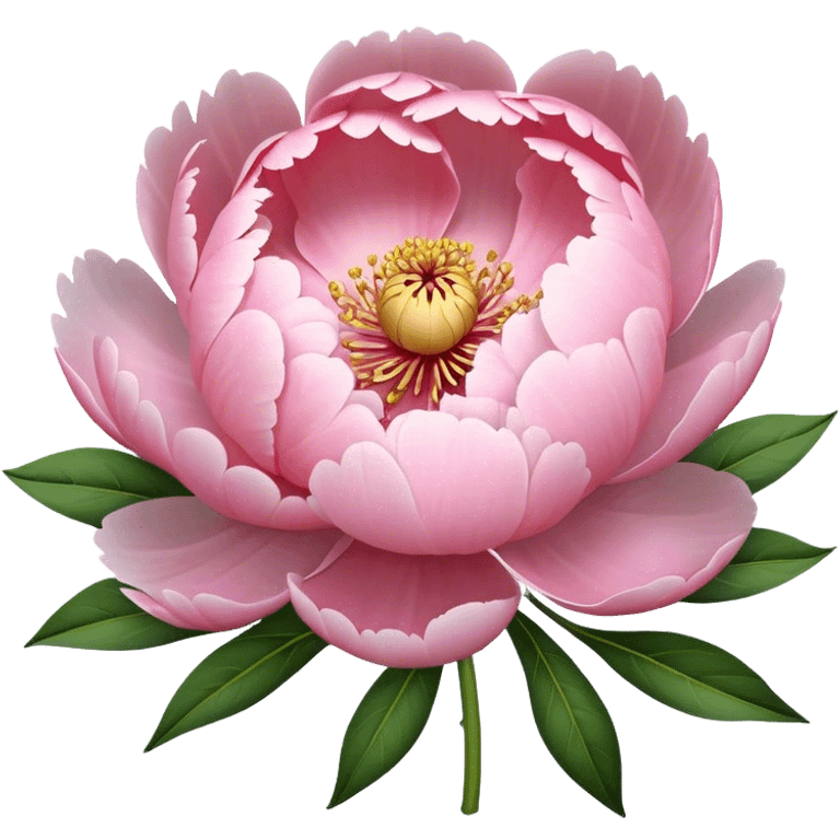 Pastel pink peony flower, bloom emoji