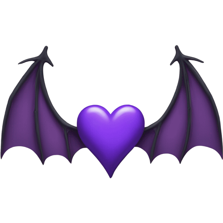 Purple heart with bat wings emoji