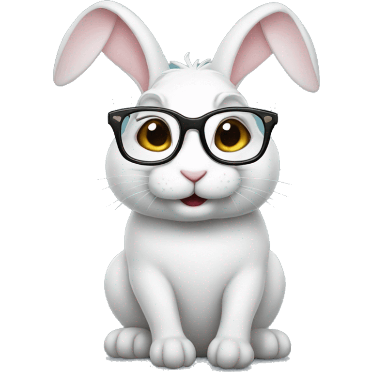 rabbit wearing glasses  emoji