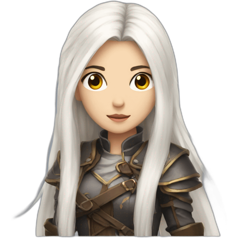 rpg girl with long straight white hair emoji