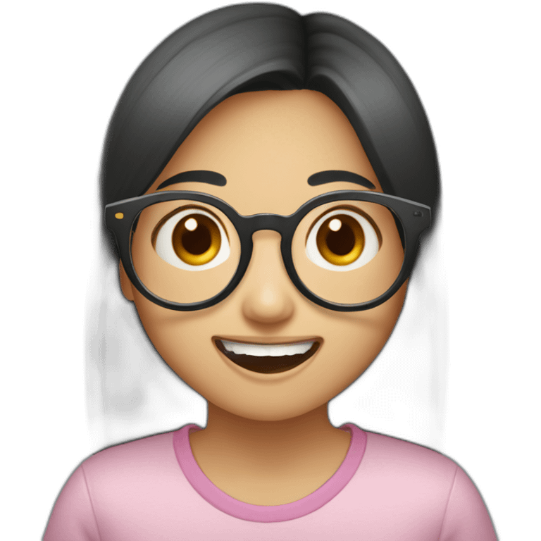 buck-toothed asian girl surprised glasses emoji