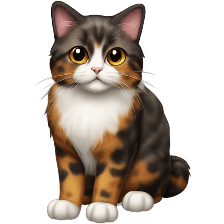 female persian tortoiseshell cat emoji