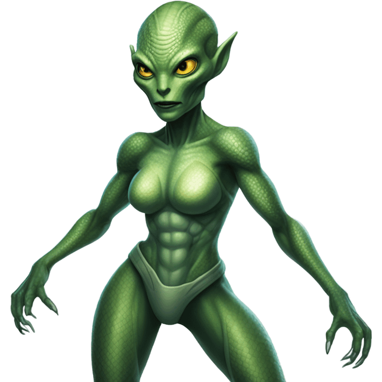 a reptilian alien woman full body emoji