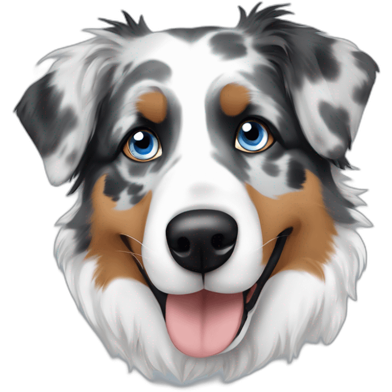 blue merle Australian shepherd one blue eye one brown eye emoji