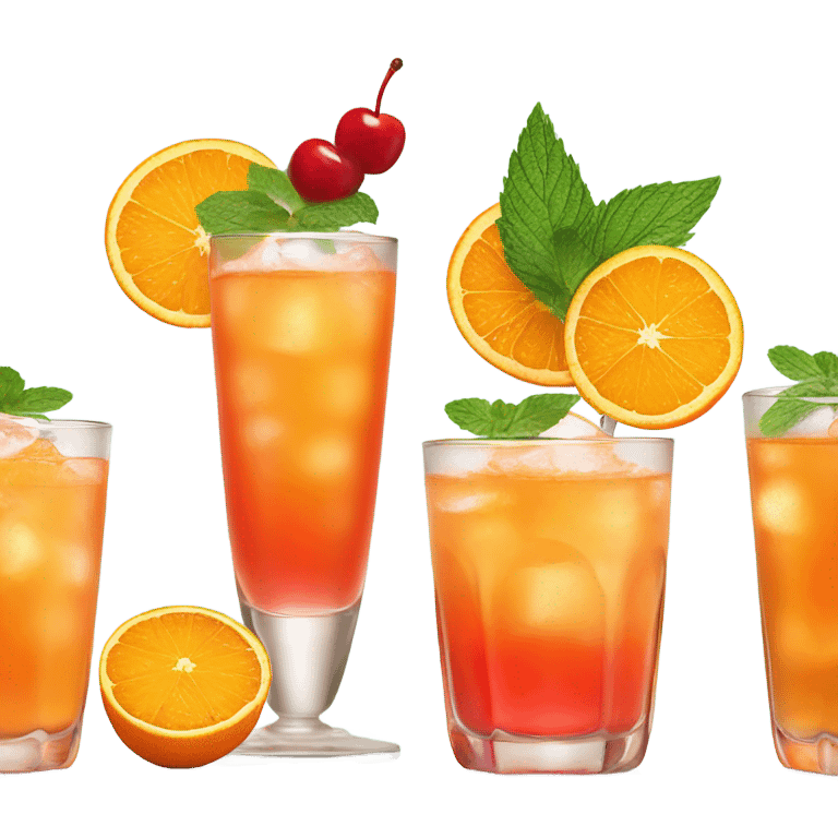 Three orange cocktails emoji