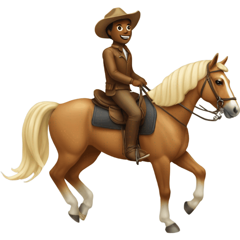 person riding a palomino horse  emoji