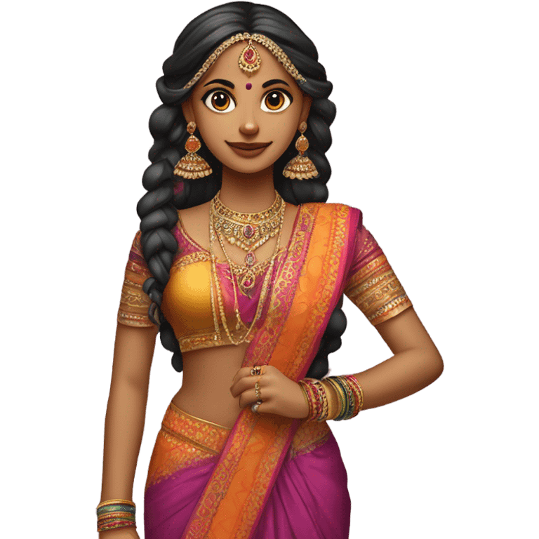 Indian girl traditional attire emoji