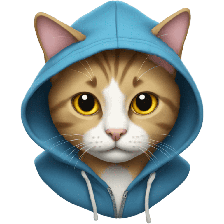 Cat wearing a hoodie emoji