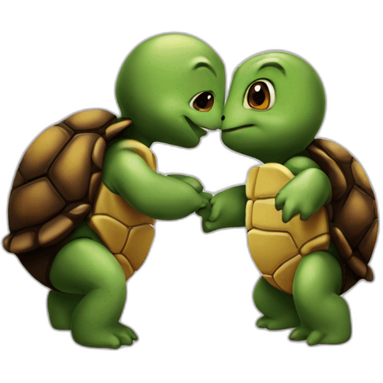 kissing 2 turtles emoji