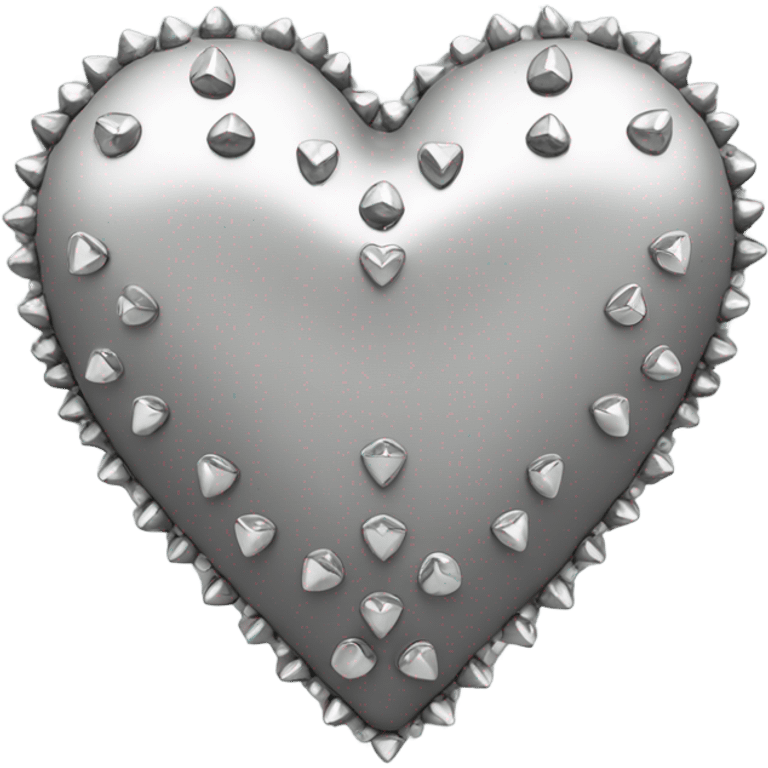 a hollow heart studded with silver emoji