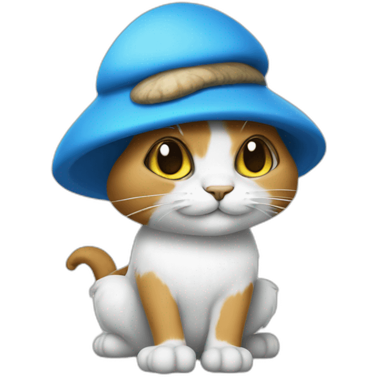 smurf-cat-with mushroom hat emoji