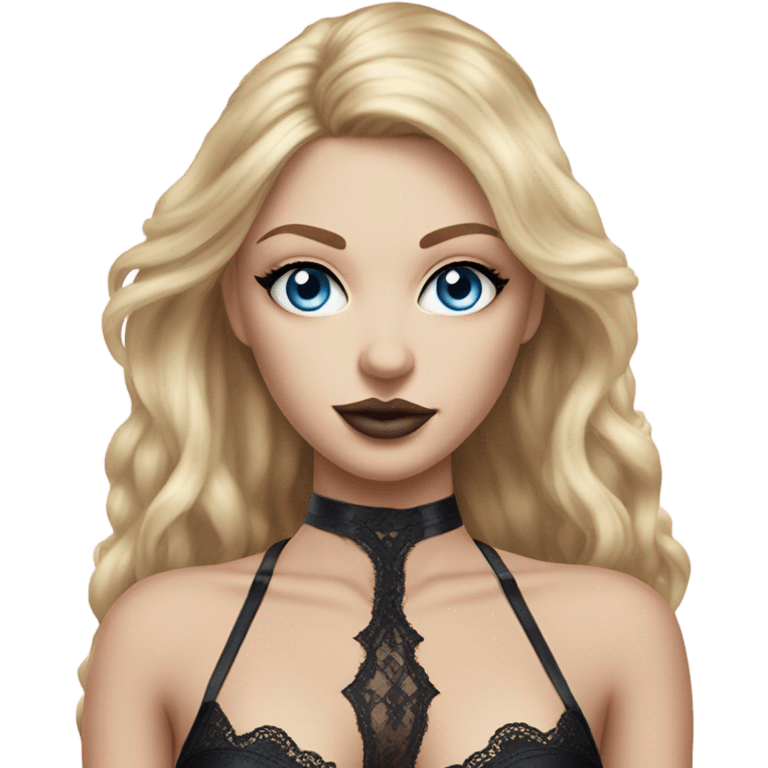 hyper realistic goth blonde blue eyes victoria secret model emoji