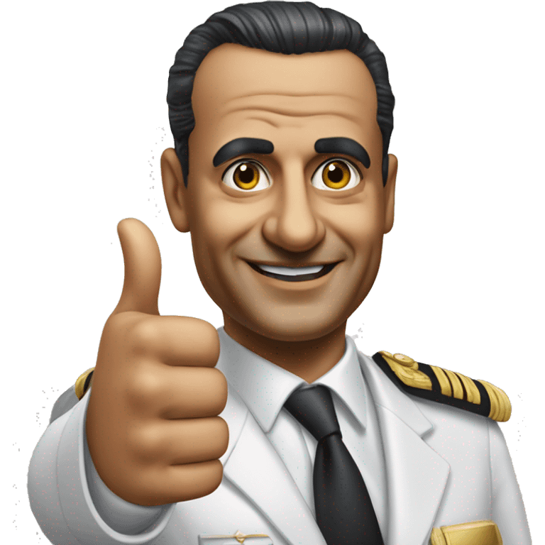 photorealistic Gamal Nasser shows thumbs up emoji