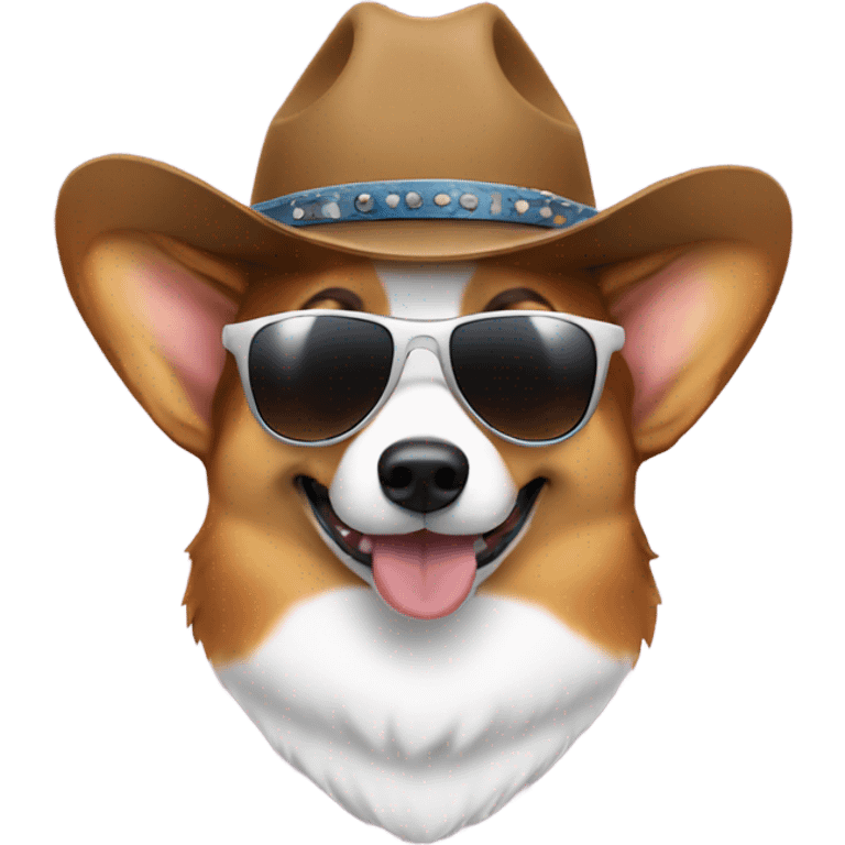 corgi wearing sunglasses and a cowboy hat  emoji