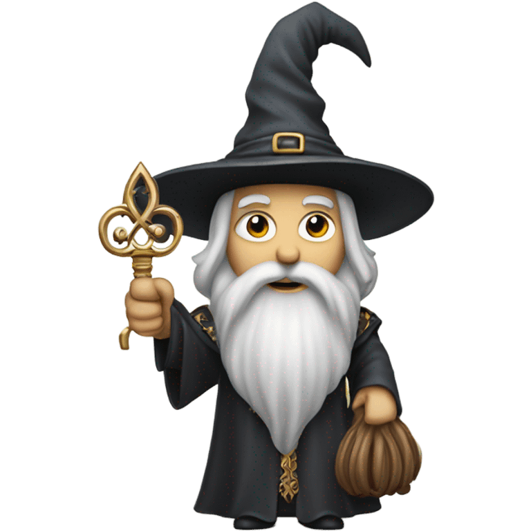 wizard holding big key emoji