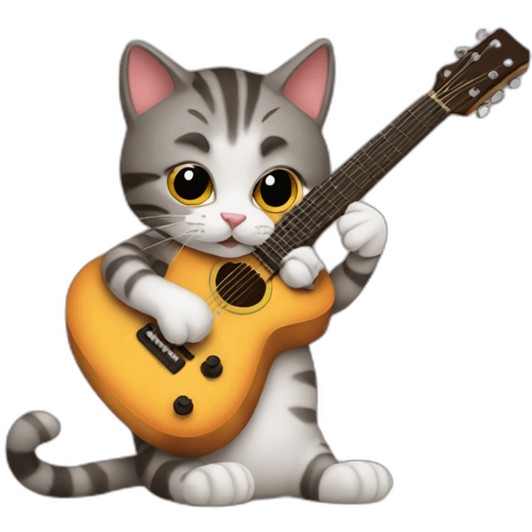 cat playing the guitar emoji