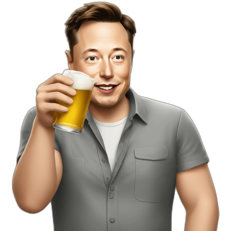 elon musk drinking beer emoji