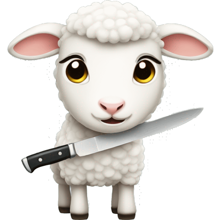 Lamb with a knife emoji