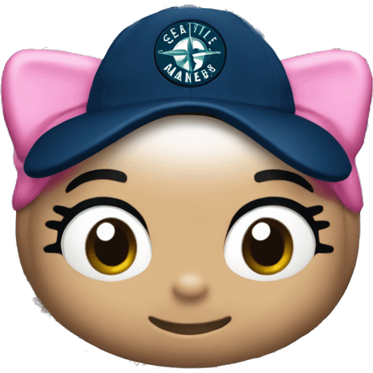 Hello kitty with Seattle Mariners hat emoji