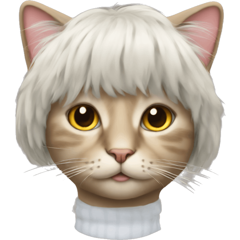 cat wearing a wig  emoji