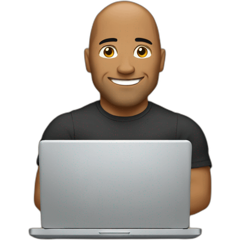 the rock on laptop emoji