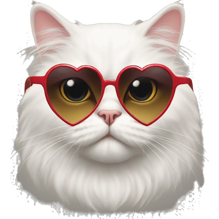 Persian cat with heart sunglasses on emoji