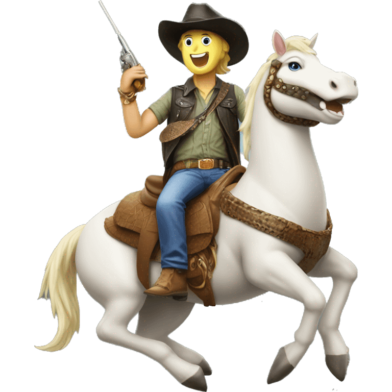 crocodile dundee riding a unicorn emoji