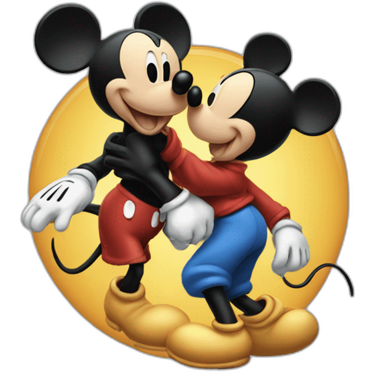 Mickey Mouse beating Goofy emoji