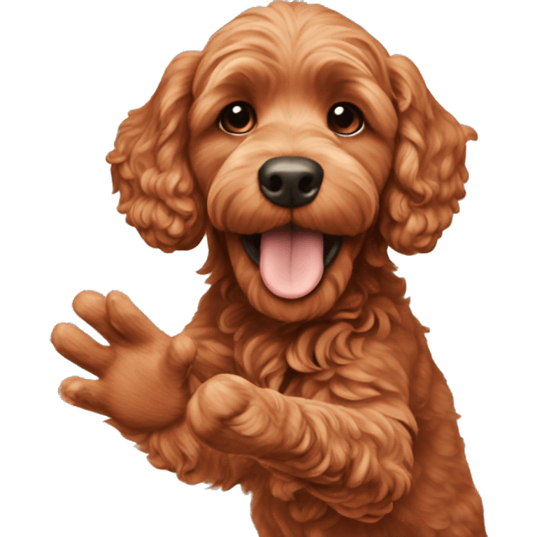 red cockapoo high five emoji