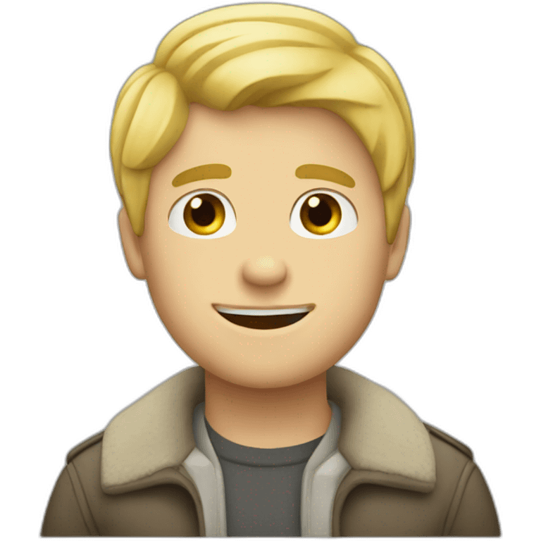 blond guy saying goodbye emoji