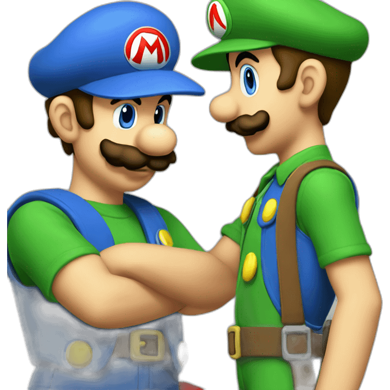 Luigi-and-mario-kissing emoji