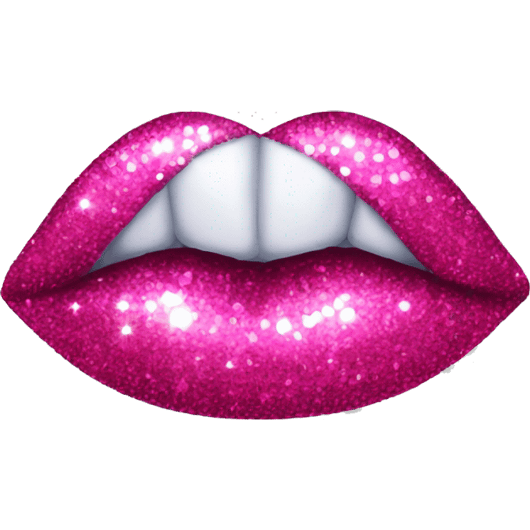 hot pink sparkly kiss emoji