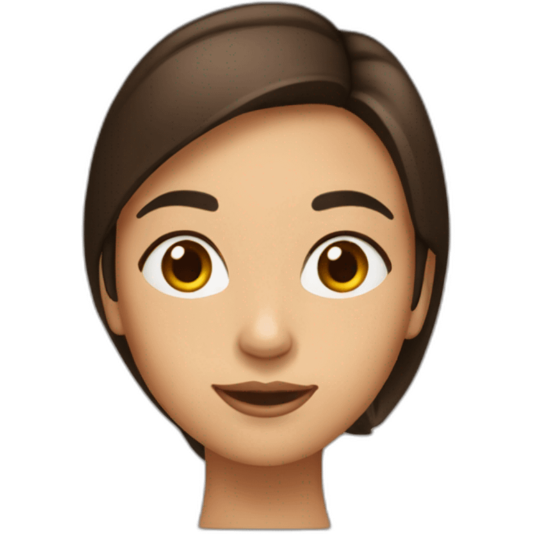 Fille brune avec un carré emoji