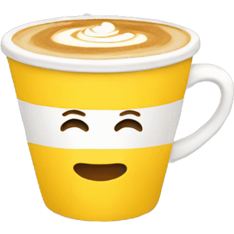 latte in yellow cup emoji