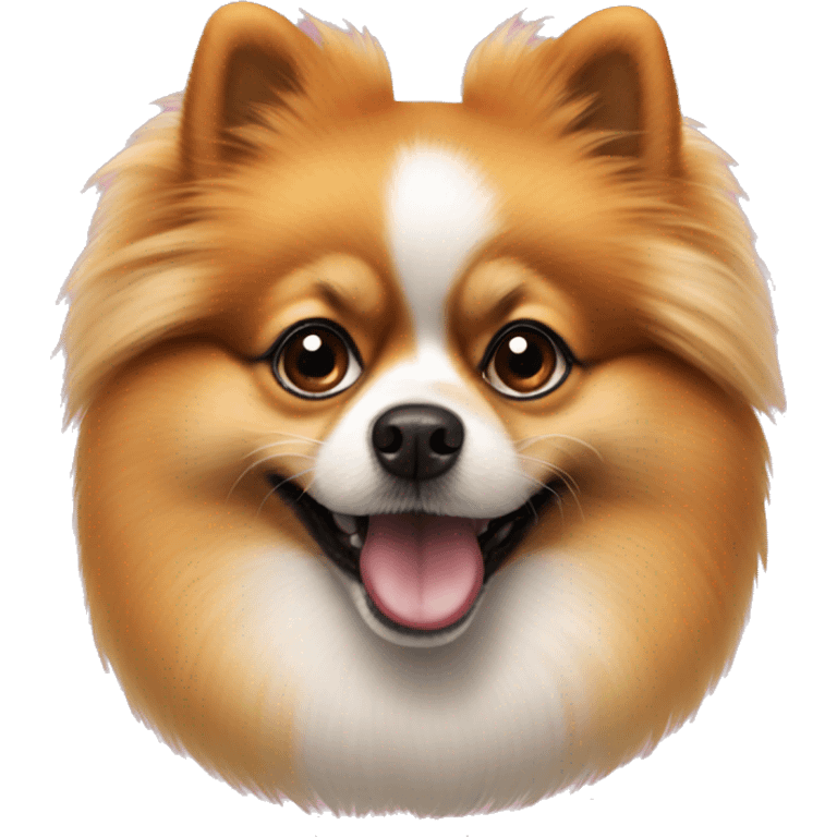 Pomeranian with clown makeup emoji