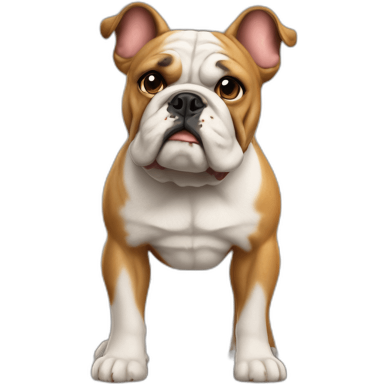 hiperrealista cara de perro bulldog color canela emoji