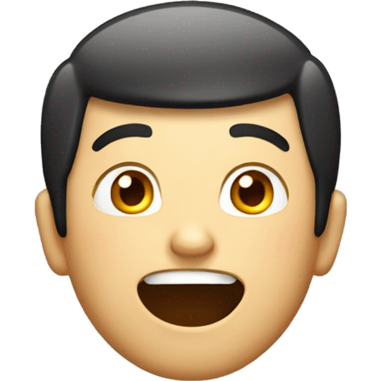 Smiling Chinese man have a surprised emoji