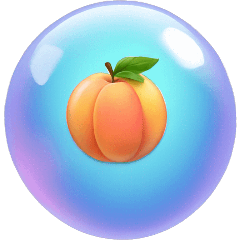 a bubble of thoughts with a peach in it emoji